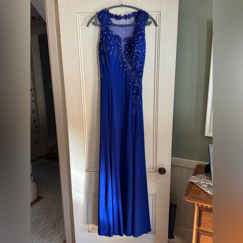 Aria Royal Blue Sequence Prom Dress